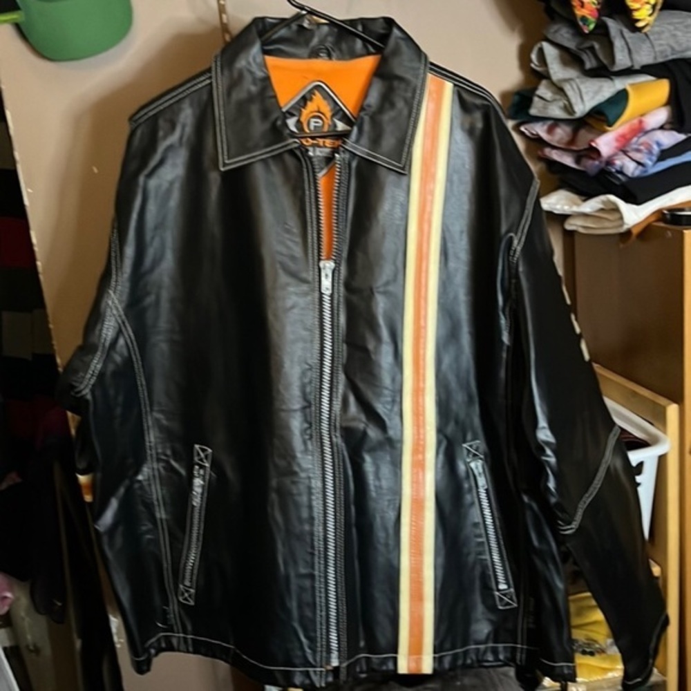 MENS Pro Tek Urban Active 100 real leather biker styler jacket size large like n